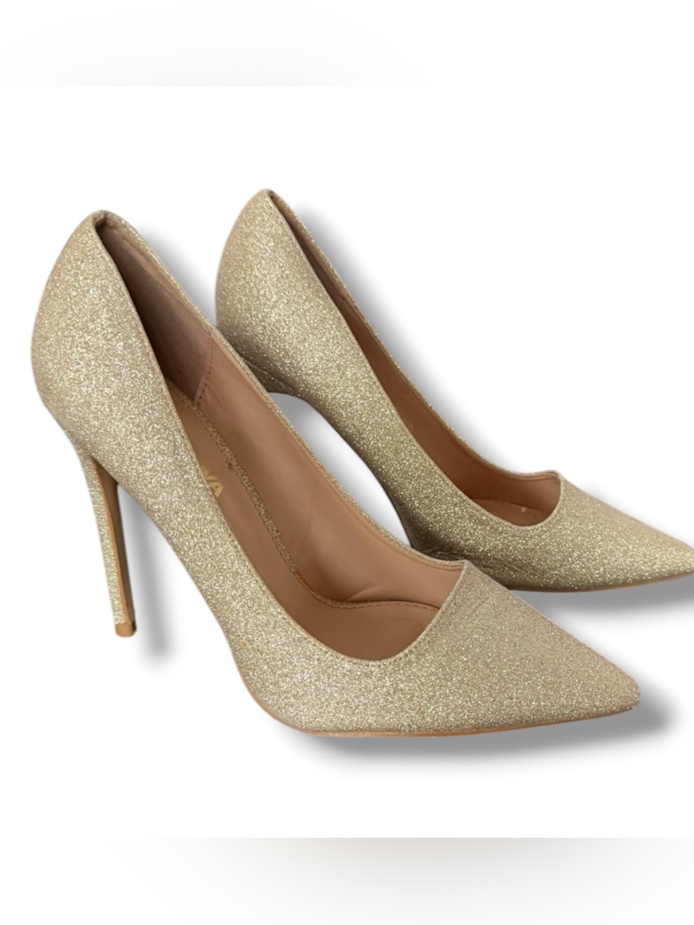 Fashion Nova Hotchic Glitter Rose Gold Heel Size 9 NWOT